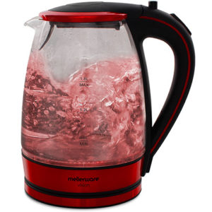 Mellerware 1.8L Azure Glass Cordless Kettle - Red