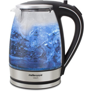 Mellerware 1.8L Azure Glass Cordless Kettle - Blue