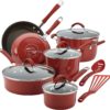 Rachael Ray 12 Piece Cucina Nonstick Cookware - Cranberry Red